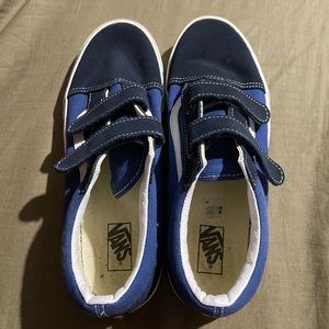 Blue Vans suede Velcro youth size 7